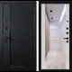 Входная дверь Лабиринт Пиано правый 205x88см цвет черный кварц/сандал белый с зеркалом ФЛЗ-1