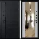 Входная дверь Лабиринт Пиано правый 205x96см цвет черный кварц/серый рельеф софт с зеркалом ФЛЗ-1