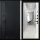 Входная дверь Лабиринт Пиано правый 205x88см цвет черный кварц/белый софт с зеркалом Панорама