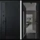 Входная дверь Лабиринт Пиано правый 205x88см цвет черный кварц/черный кварц с зеркалом Панорама