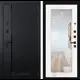 Входная дверь Лабиринт Пиано правый 205x88см цвет черный кварц/белое дерево с зеркалом П18