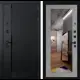 Входная дверь Лабиринт Пиано правый 205x88см цвет черный кварц/бетон светлый с зеркалом П18