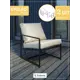 Кресло садовое Estente Mateo 5.5.106.bl.oxf.Beige 65 см x 83 см x 80 см металл бежевый