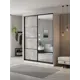 Шкаф-купе Клевер Атина с зеркалом 240x180х45 см 6 полок ЛДСП цвет белый/бетон серый