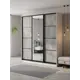 Шкаф-купе Клевер Атина с зеркалом 240x200х45 см 9 полок ЛДСП цвет белый/бетон серый