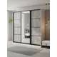 Шкаф-купе Клевер Атина с зеркалом 240x250х65 см 9 полок ЛДСП цвет белый/бетон серый