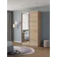 Шкаф-купе Клевер Атина с зеркалом 240x130х45 см 6 полок ЛДСП цвет дуб сонома