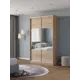 Шкаф-купе Клевер Атина комбинированный 240x120х45 см 6 полок ЛДСП цвет дуб сонома