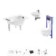 Ванна Sanitana BLB Europa Mini 20220755R прямоугольная сталь 105x70 см с подвесным унитазом и раковиной в комплекте