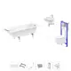 Ванна Sanitana BLB Universal 20220849R прямоугольная сталь 170x75 см с подвесным унитазом и раковиной в комплекте