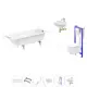 Ванна Sanitana BLB Universal 20220852R прямоугольная сталь 170x75 см с подвесным унитазом и раковиной в комплекте