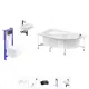 Ванна угловая Lavinia Boho Bell Pro 20221364R правая 140x95 см акриловая с подвесным унитазом, инсталляцией и раковиной в комплекте