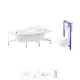Ванна угловая Lavinia Boho Bell Pro 20221201R правая 170x110 см акриловая с подвесным унитазом и инсталляцией