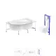 Ванна угловая Lavinia Boho Bell Pro 20221183R левая 150x100 см акриловая с подвесным унитазом и инсталляцией