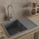 Мойка для кухни врезная с крылом Granfest Quadro GF-Q-650L 65x50 см глубина чаши 19 см мрамор цвет маренго