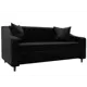 Диван прямой Лига-071 Лига диванов 129771 164x82x93 см экокожа цвет grifon 18 черный