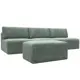 Диван прямой модульный с пуфом Лига-060 НПБ Лонг Лига диванов 129490 367x84x118 см велюр цвет brut 08 зеленый