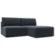 Диван угловой модульный Лига-060 НПБ Лига диванов 129501 200x84x187 см шенилл цвет rimini 14 темно-серый