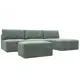 Диван угловой модульный с пуфом Лига-060 НПБ Лонг Лига диванов 129528 367x84x187 см велюр цвет brut 08 зеленый