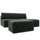 Диван угловой модульный с пуфом Лига-060 НПБ Лига диванов 129684 267x84x187 см шенилл цвет rimini 09 зеленый