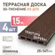Террасная доска ДПК Deck ecology цвет шоколад 1500х147x25мм двусторонний структура дерева 0.225м² 4шт