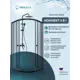 Душевой уголок Doccia Alba com/DC0000054224/1207405 1/4 круга 90х90см черный профиль эффект стекла прозрачный