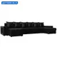 Диван П-образный Дубай полки слева Лига диванов 31521 352x90x163 см экокожа цвет черный