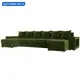 Диван П-образный Дубай полки справа Лига диванов 110589R 352x90x163 см микровельвет цвет зеленый