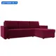 Диван угловой Траумберг Лайт правый угол Лига диванов 117132 227x90x141 см микровельвет цвет бордовый