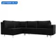 Диван угловой Сильвана левый угол Лига диванов 100857L 267x92x188 см экокожа цвет черный