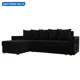 Диван угловой Дубай Лайт левый угол Лига диванов 114170L 236x85x140 см микровельвет цвет черный