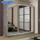 Шкаф-купе Мебельная Компания Е1 3 дверный 240x180x45 см зеркала 9 полок ЛДСП цвет бетон
