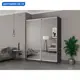 Шкаф-купе Мебельная Компания Е1 2 дверный 240x180x60 см зеркала 9 полок ЛДСП цвет серый