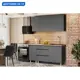 Кухонный гарнитур Нонтон Эккервуд 160x200x60 см ЛДСП цвет серый/дуб сонома