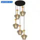 Люстра подвесная Reluce smoke Rlc_09004-0.9-05_smoke 5 ламп 30 м² цвет золото/черный