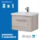Тумба под раковину подвесная Dreja 77-0202D-com 61см цвет дуб кантри, с раковиной