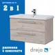 Тумба под раковину подвесная Dreja 77-0104D-com 75см цвет дуб кантри, с раковиной