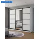 Шкаф-купе Клевер Атина с 3 дверями и зеркалом 240x270х45 см 9 полок ЛДСП цвет белый/лофт