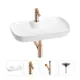 Раковина для ванной Wellsee Croquis 2.0 201002164 в наборе 4 в 1: раковина белая глянцевая, смеситель, сифон