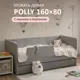 Кровать-тахта Romack Polly 87x80x168 см ДСП цвет серый