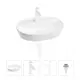 Раковина для ванной Wellsee Calin 201001860 в наборе 4 в 1: раковина белая глянцевая, смеситель, донный клапан
