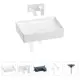 Раковина для ванной Wellsee Pure BY Wellsee 201002695 в наборе 4 в 1: раковина белая глянцевая, встраиваемый смеситель, сифон