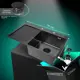 Мойка для кухни нержавеющая врезная с крылом 78x51 Wisent графит с сифоном WS37851B-R/WGER010