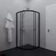 Душевой уголок Тритон 1/4 круга 90x90 см черный профиль прозрачное стекло