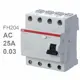 Выключатель дифференциального тока ABB 4P FH204 AC-25/0,03 25А 30mA (AC)
