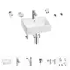 Раковина для ванной Wellsee Graceful Pro 201006651 в наборе 9 в 1: раковина белая глянцевая, смеситель, донный клапан