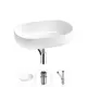 Раковина накладная Wellsee Chic Riviera 60см с донный клапаным и сифоном 20214691R