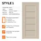 Комплект межкомнатной двери Velldoris Style 1 остеклённая Мателюкс 200x60см ПВХ цвет кварцит с коробом и наличниками