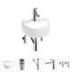 Раковина мини Wellsee WC Area 32см с донный клапаном сифоном смесителем и вентилем 20212121R
