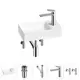 Раковина мини Wellsee WC Area 41см с донный клапаном сифоном смесителем и вентилем 20213622R